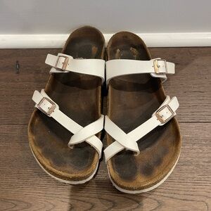 Birkenstock Mayari Sandal White with Rose Buckles Size 39